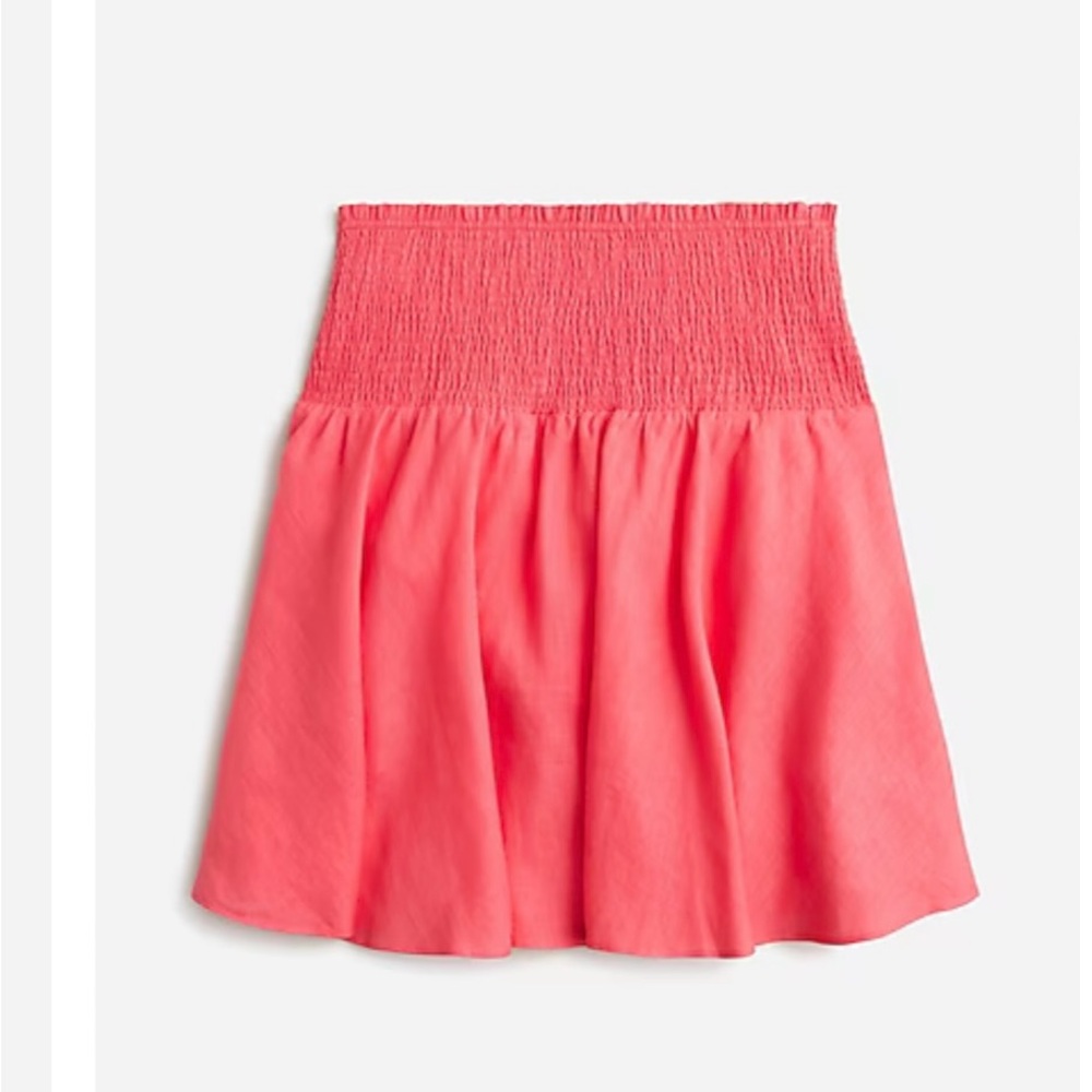 Jcrew smocked waist linen mini skirt
